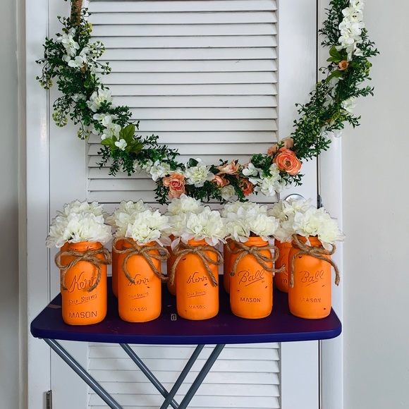 Hand painted Rustic mason jars - Picture 1 of 1